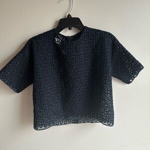 St.Gallen Flower Embroidery Organza Blouse